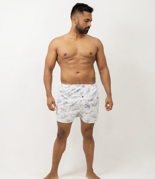 Woven Boxer - Dino Skull