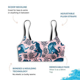 Pink Tigress -  Scoop Neck Adjustable Strap Bra / Bikini